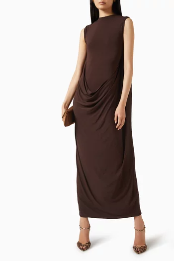 Draped Maxi Dress in Viscose Blend