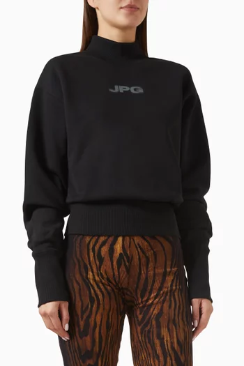 Logo-print Cropped Sweater in Cotton