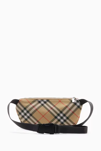 Equestrian Knight Belt Bag in Check Canvas
