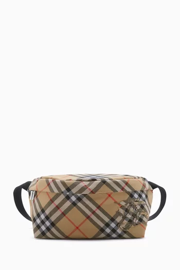 Equestrian Knight Belt Bag in Check Canvas