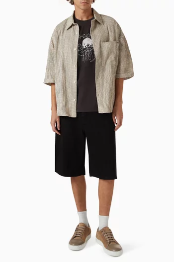 Summer Plaid Cropped Shirt in Cotton