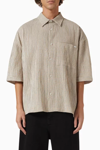 Summer Plaid Cropped Shirt in Cotton