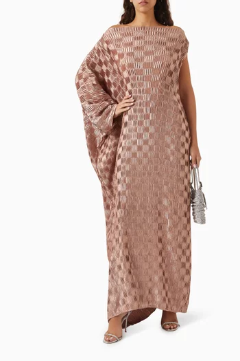 Pleated One-shoulder Dress