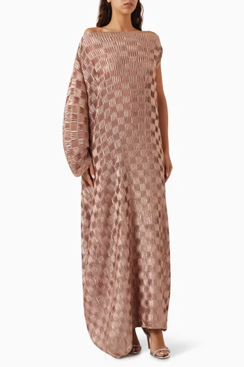 Pleated One-shoulder Dress