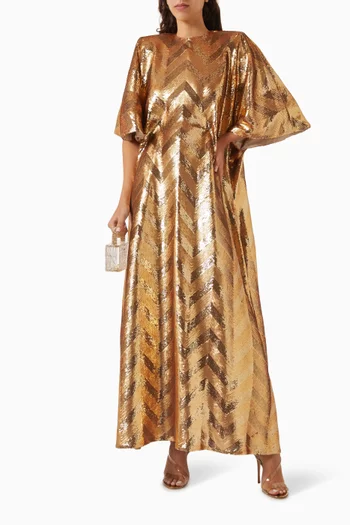Sequin-embellished Chevron Dress