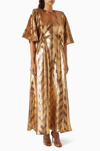 Sequin-embellished Chevron Dress