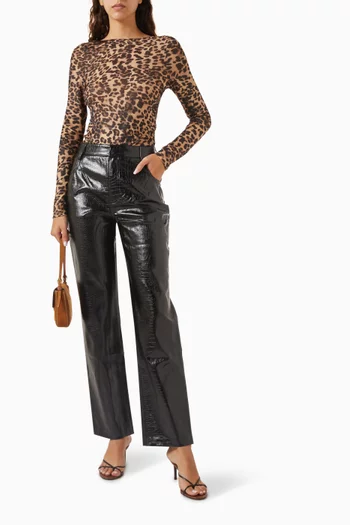 Salt Water Pants in Faux Croc Leather