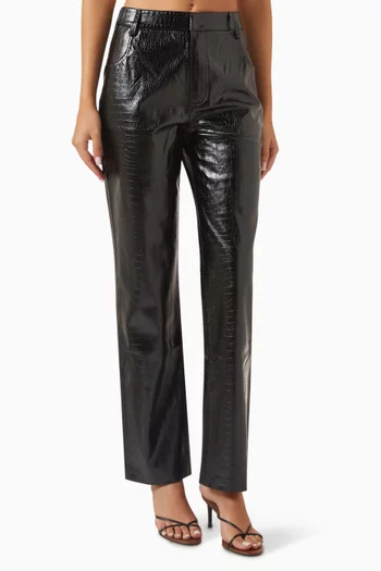 Salt Water Pants in Faux Croc Leather