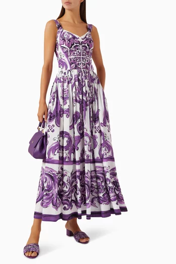 Majolica-print Dress in Poplin