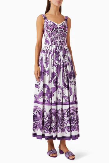 Majolica-print Dress in Poplin