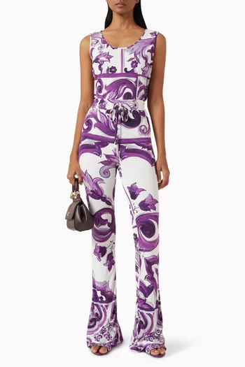 Majolica-print Top in Organzine