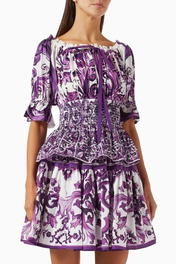 Majolica-print Top in Poplin