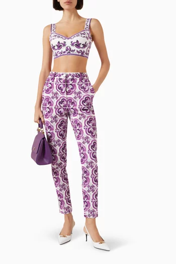 Majolica-print Slim-fit Pants