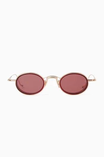 Varda Oval Sunglasses in Titanium