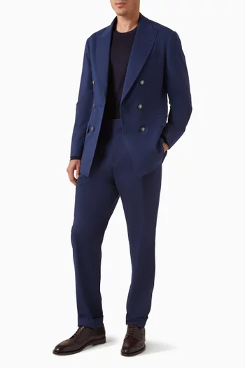 Pleated Pants in Gabardine