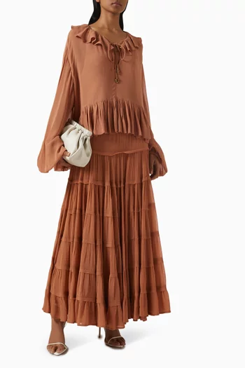 Ruffle-detail Top in Chiffon