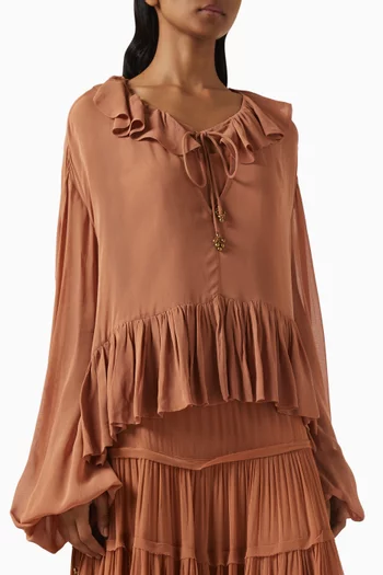 Ruffle-detail Top in Chiffon
