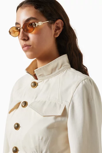 The Forbidden Oval Sunglasses in Metal