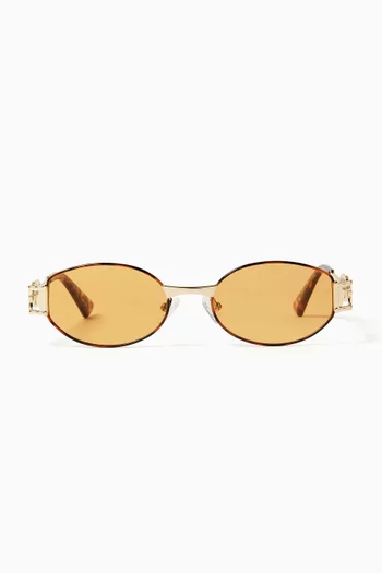 The Forbidden Oval Sunglasses in Metal