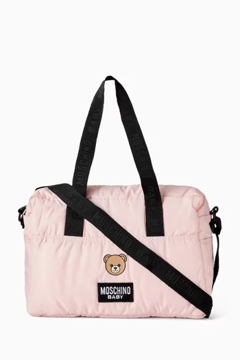 حقيبة مستلزمات الأطفال مزينة بدب رضيع