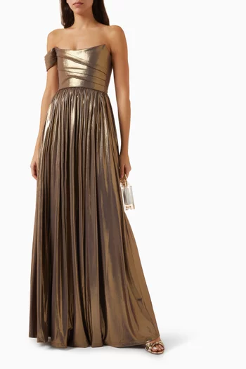 فستان سهرة كينيدي بأكتاف مكشوفة