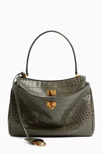 Small Rodeo Handbag in Croc-embossed Leather