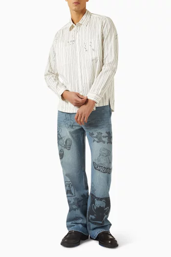 Mending Stripe Shirt in Cotton