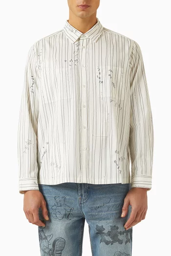 Mending Stripe Shirt in Cotton