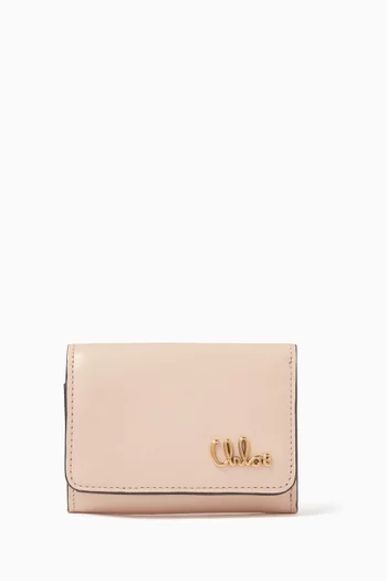 Small Iconic Tri-fold Wallet in Shiny Calfskin