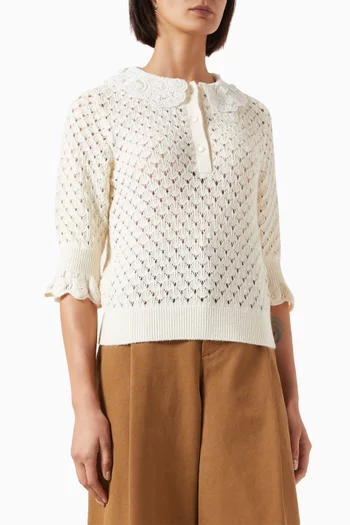 Knit Polo Shirt in Cotton Blend