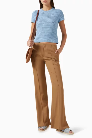 Crochet-knit T-shirt in Cotton