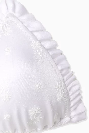 Broderie Anglaise Ruffle Bikini Top
