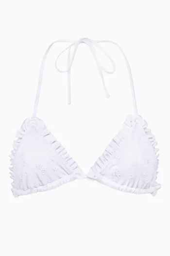 Broderie Anglaise Ruffle Bikini Top