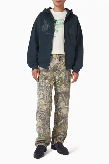 كنزة بغطاء رأس إنتو ذا ديستانس وسحّاب قطن