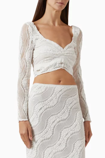 بلوزة بريني قصيرة مزيج قطن