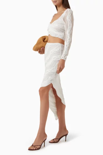 تنورة كاسكيد منسوجة مزيج قطن