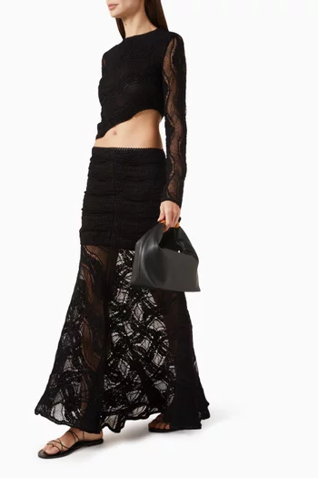 بلوزة ايكو قصيرة دانتيل