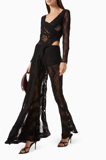 فستان هافن للارتداء فوق ملابس السباحة بحافة غير متماثلة دانتيل