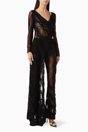 فستان هافن للارتداء فوق ملابس السباحة بحافة غير متماثلة دانتيل