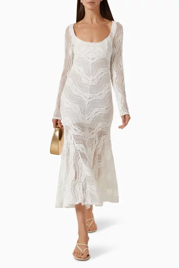 فستان مارينا متوسط الطول دانتيل