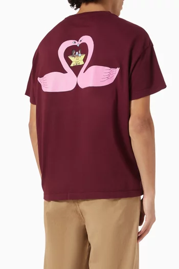 I Love You Swan T-shirt in Cotton-cashmere