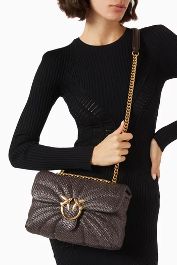 Love Puff Shoulder Bag in Raffia