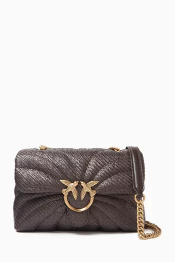 Love Puff Shoulder Bag in Raffia