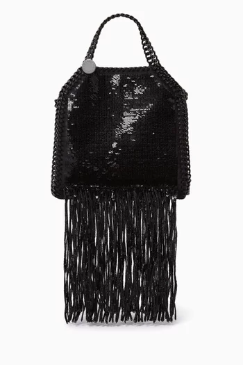 Tiny Falabella Sequin Tote Bag in Shaggy Deer
