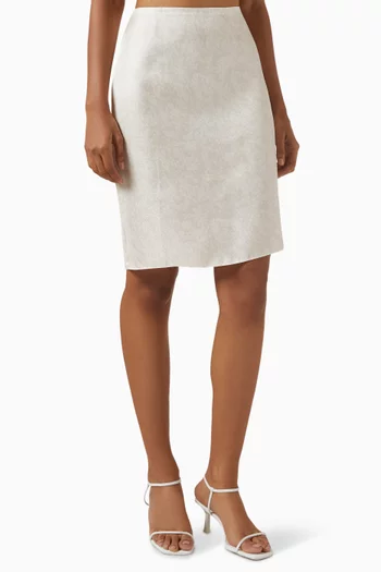 Floral Midi Skirt in Silk