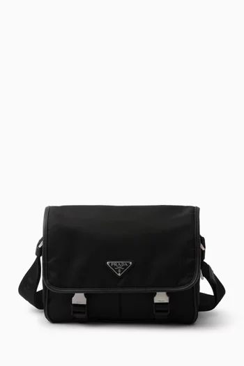 Shoulder Bag in Re-Nylon & Saffiano Leather