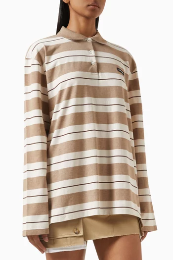 Striped Polo Shirt in Cotton Jersey