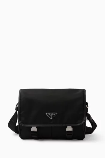 Shoulder Bag in Re-Nylon & Saffiano Leather