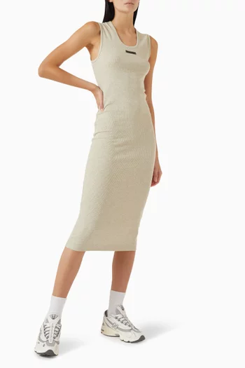 Logo Tank Dress in Rib-knit