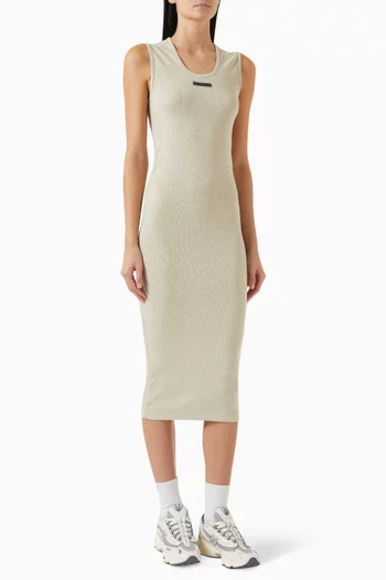 Logo Tank Dress in Rib-knit